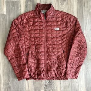 The North Face Jacket Mens Size M Red Thermoball Full Zip Pockets Puffer